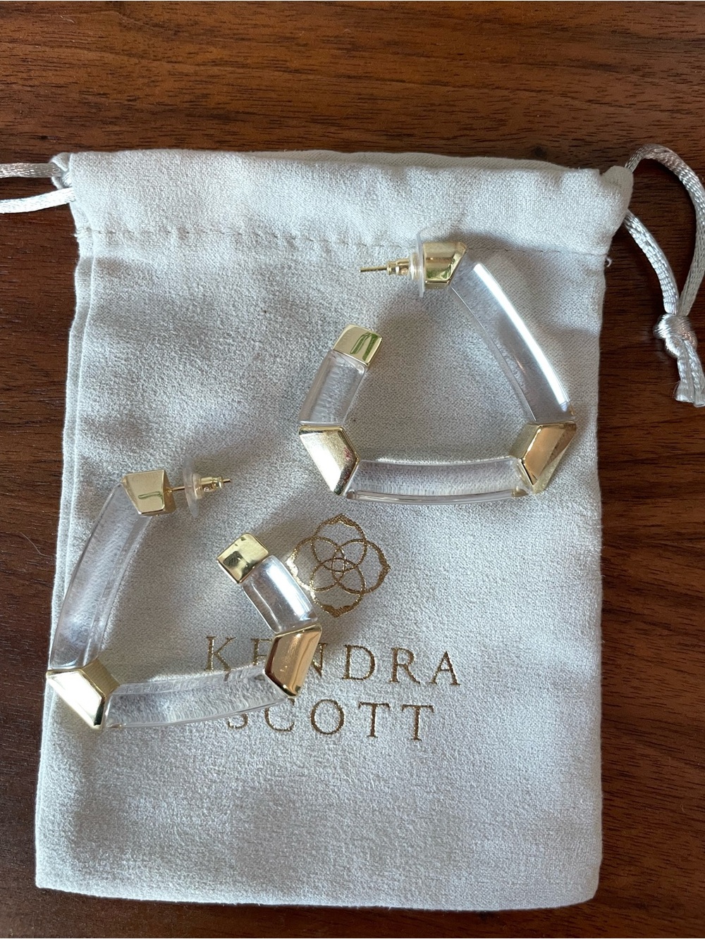 Kendra Scott Clear Lucite Arden Hoop Earrings